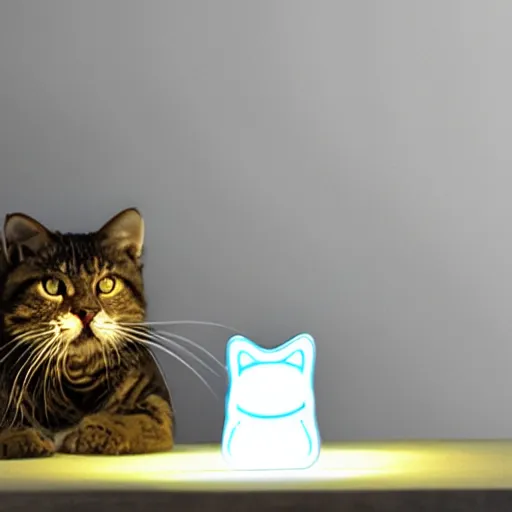 Image similar to glowing led cat