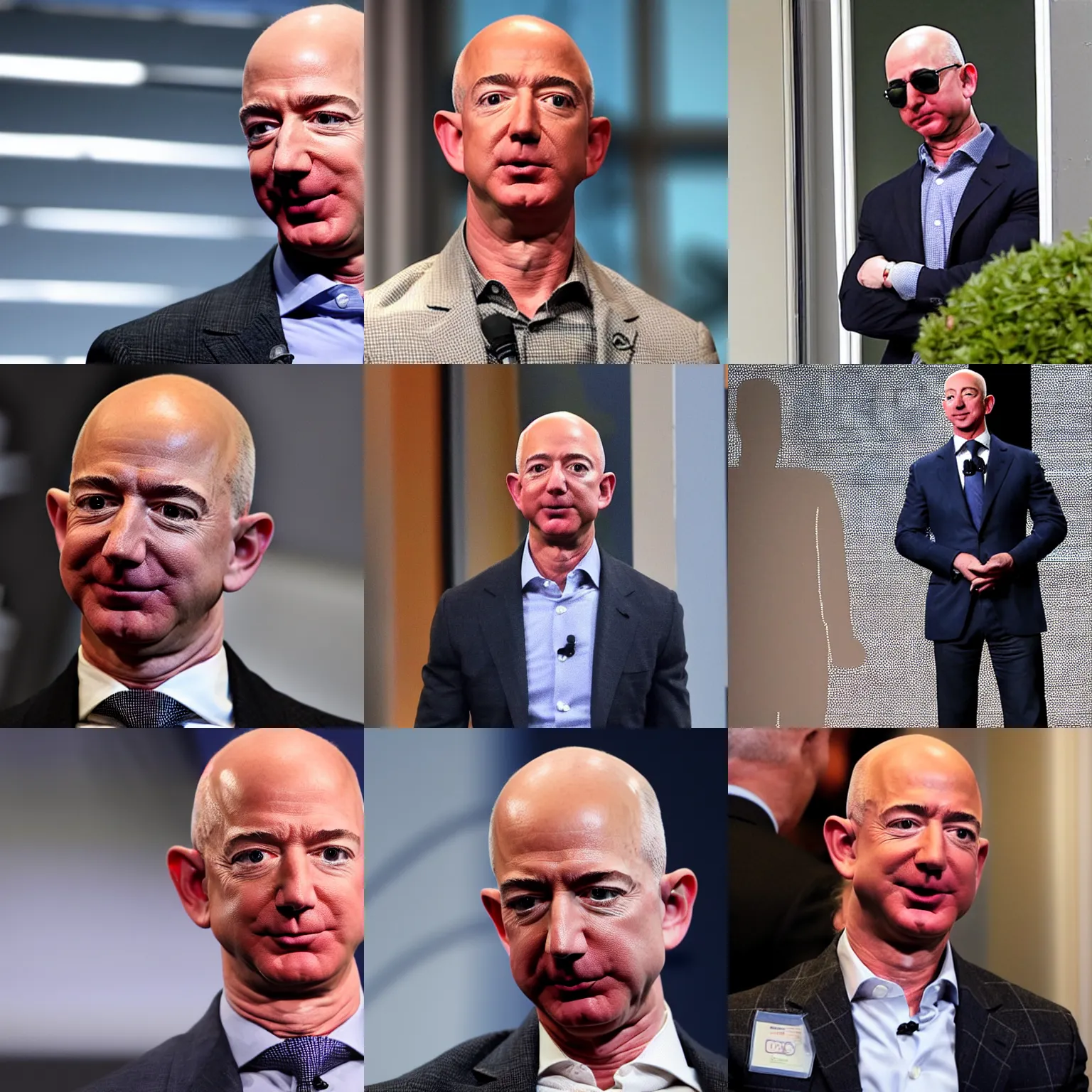 Prompt: jeff bezos hiding very scared crying
