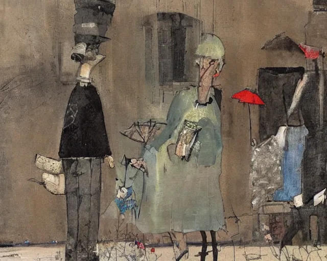 Image similar to a painting by sam toft and guy billout