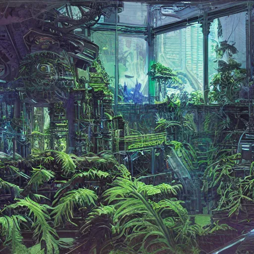 Prompt: annotated highly, detailed and intricate, room full of plants + marker concept art style rendering, concept art, half blueprint, trending on artstation, intricate details, john berkey, vincent di fate, ralph mcquarrie, center frame, annotations, metalic green, kelsey grammer sketch