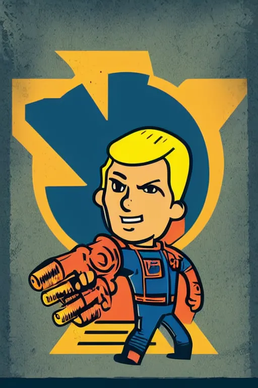 Image similar to fallout 7 6 retro futurist illustration art by butcher billy, sticker, colorful, illustration, highly detailed, simple, smooth and clean vector curves, no jagged lines, vector art, smooth andy warhol style