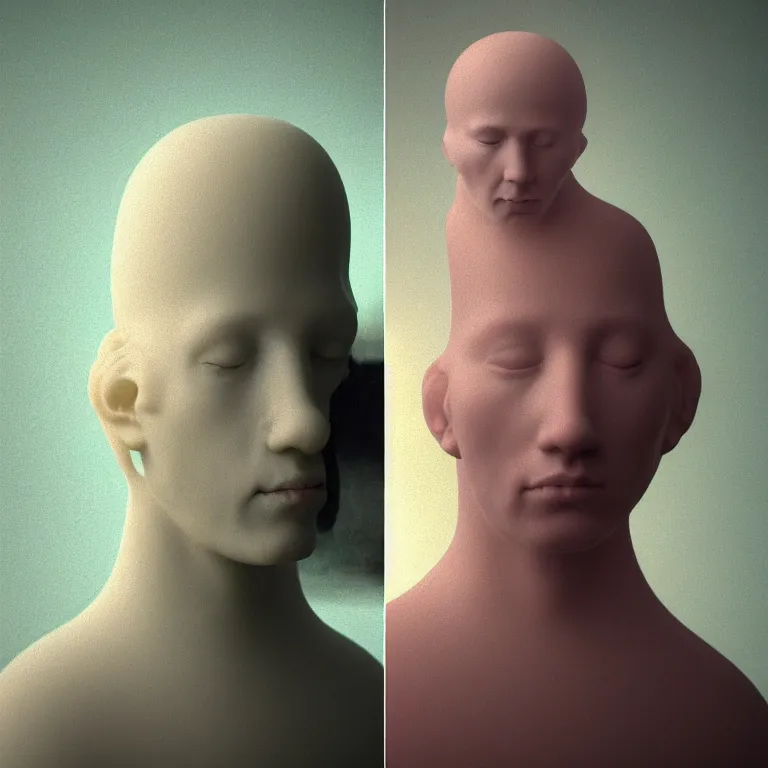 surreal portrait of soft glowing plastic men by | Stable Diffusion ...