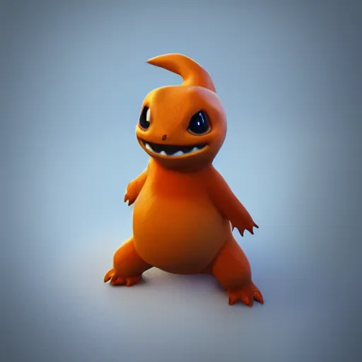 Image similar to charmander snowman, concept art, octane render, unreal engine 5, highly detailed, high quality, 8 k, soft lighting, realistic face, path traced