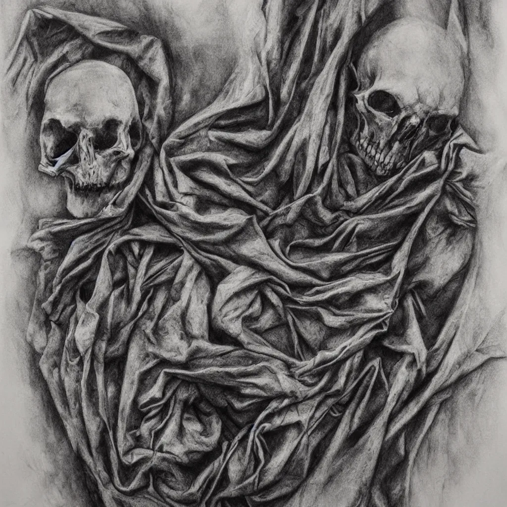 Image similar to charcoal macabre art