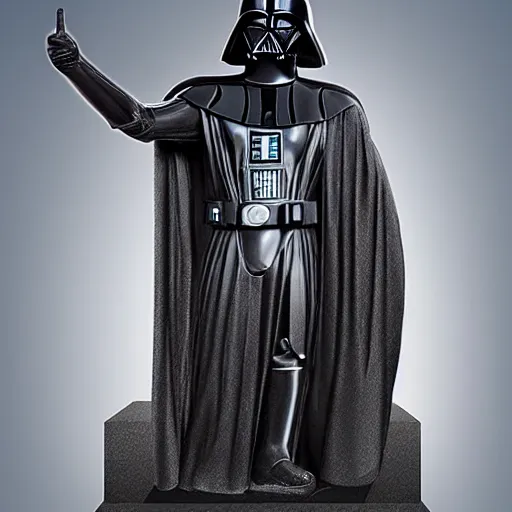 Image similar to Ancient greek statue of Darth Vader, photorealistic