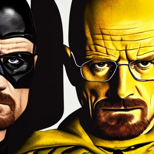 Image similar to Walter White and Jesse pinkman as Batman and Robin, 8k, high definition, highly detailed, photo realistic