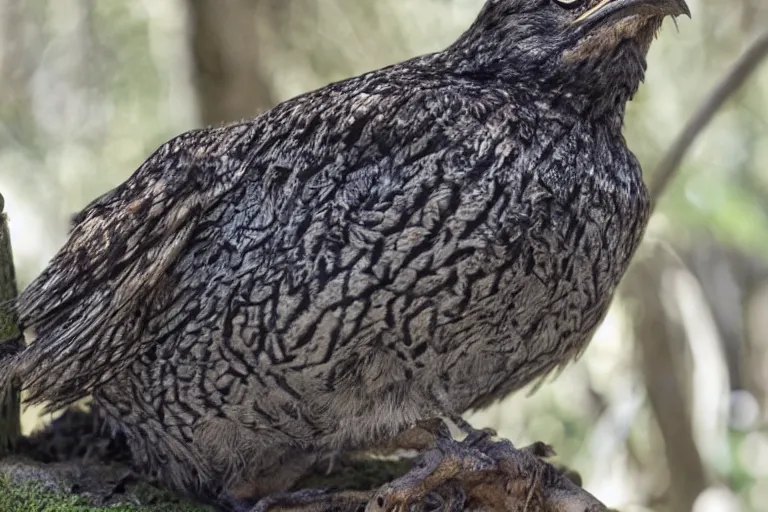 Image similar to ! human nightjar werecreature, photograph captured at woodland creek