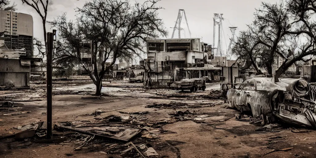 Image similar to Post apocalyptic houston texas photography 4k