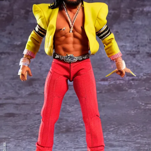 Image similar to macho man randy savage action figure by hot toys. high resolution photo.