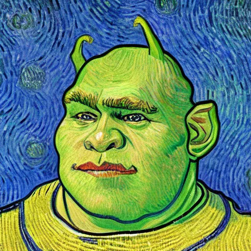 Prompt: a portrait of shrek by vincent van gogh, featured on pixiv, post - impressionism, impressionism, painterly, detailed painting