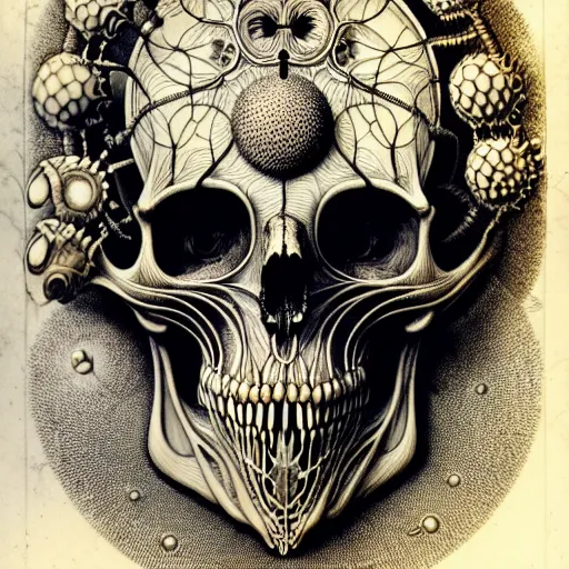 Image similar to art forms of nature by ernst haeckel, memento mori by arthur rackham, ornate antique porcelain beautiful skull mask, ultrasharp, photorealistic, hyperdetailed, octane render, polished, art nouveau, neo - gothic, gothic, intricate ornamental organic filigree, art nouveau botanicals, art forms of nature by ernst haeckel, horizontal symmetry, symbolist, visionary