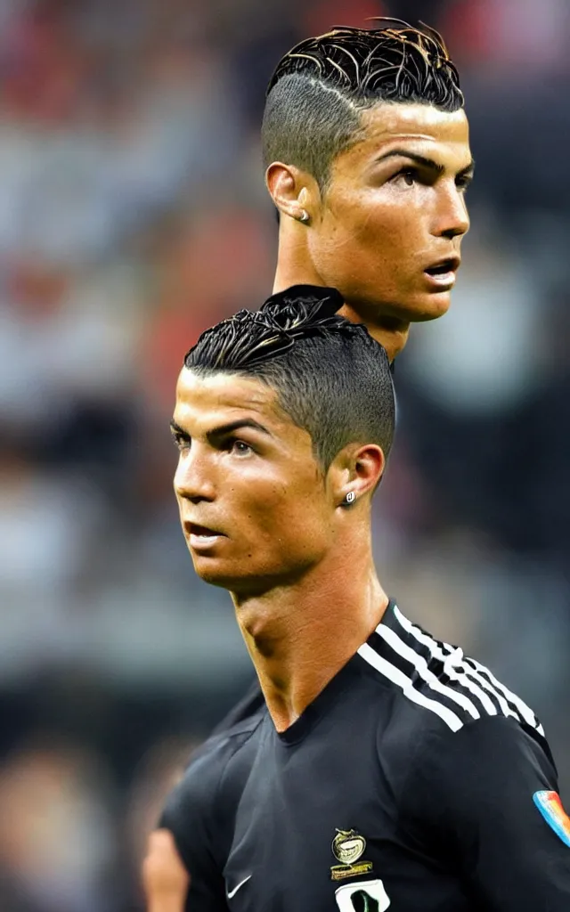 Image similar to cristiano ronaldo with a mohawk hair