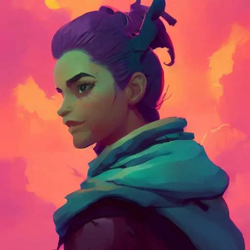 Image similar to profile portrait, maya ali mage, gloomhaven, dynamic lighting, gaudy colors, octane render aesthetic, matte painting concept art, official fanart behance hd artstation by jesper ejsing, by rhads and makoto shinkai and lois van baarle and ilya kuvshinov and rossdraws