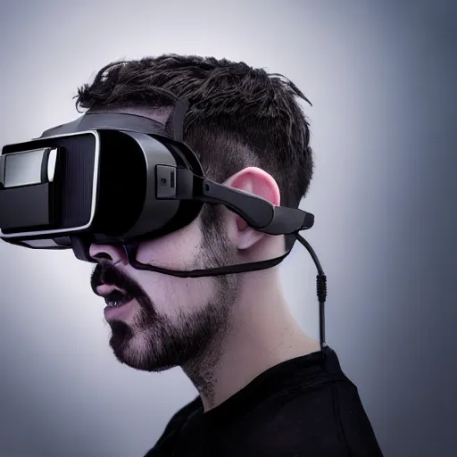 Prompt: portrait of wolf with cyberpunk vr glasses, style of cyberpunk, editorial photography, award winning, establishing shot
