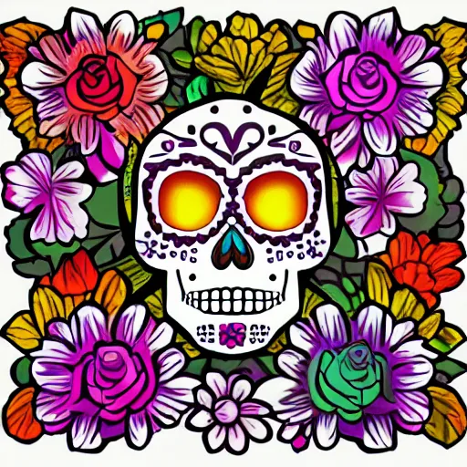 Image similar to day of the dead style skeloton graphic