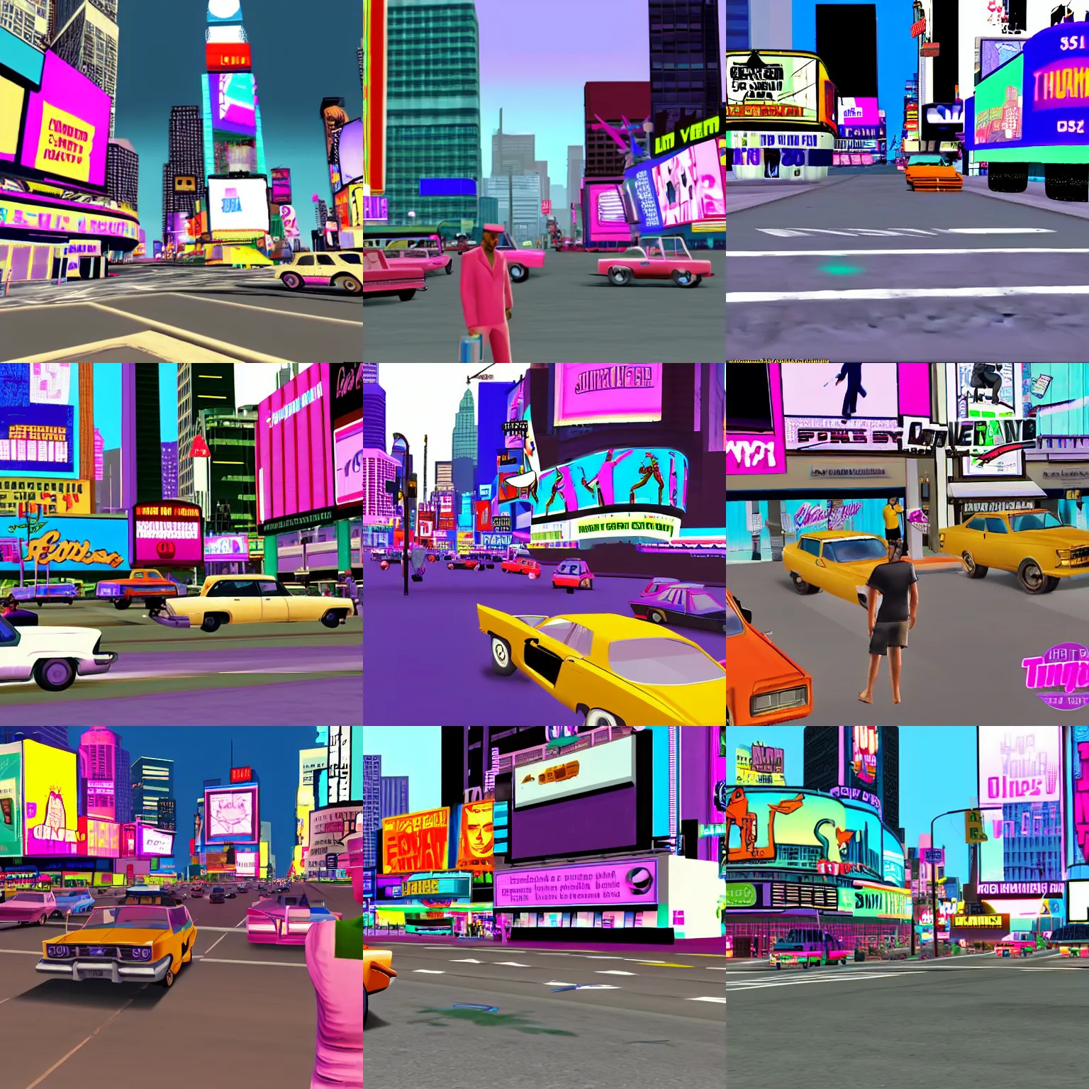 Prompt: gta vice city times square