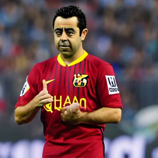 Image similar to xavi hernandez looking a pc monitor facepalming