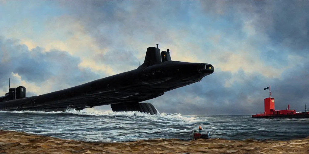 Image similar to submarine ssbn ssn ssgn seawolf windsor thresher painting detailed