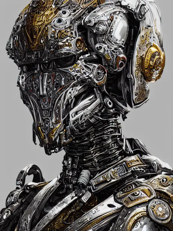 Prompt: portrait art of 8k ultra realistic artificial intelligence , detailed intricate ornate armour,decaying, cybernetic, full of colour, cinematic lighting, battered, trending on artstation, 4k, hyperrealistic, focused, extreme details,unreal engine 5, cinematic, masterpiece, art by ayami kojima, giger