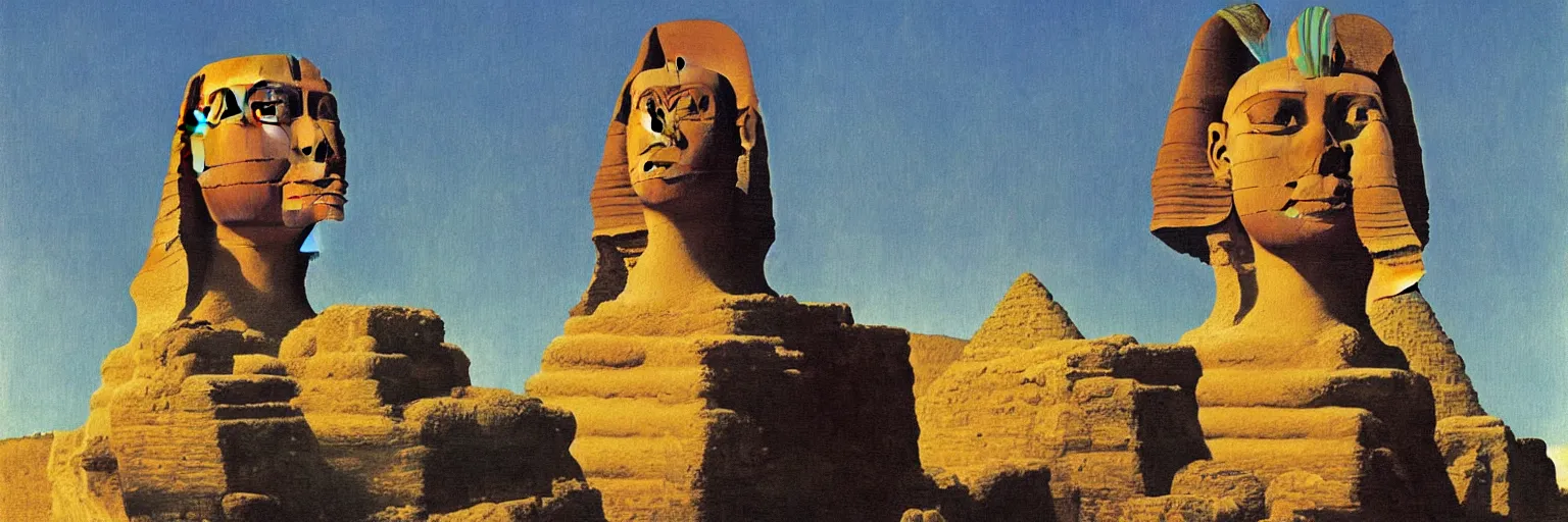 Image similar to sphinx painting magritte