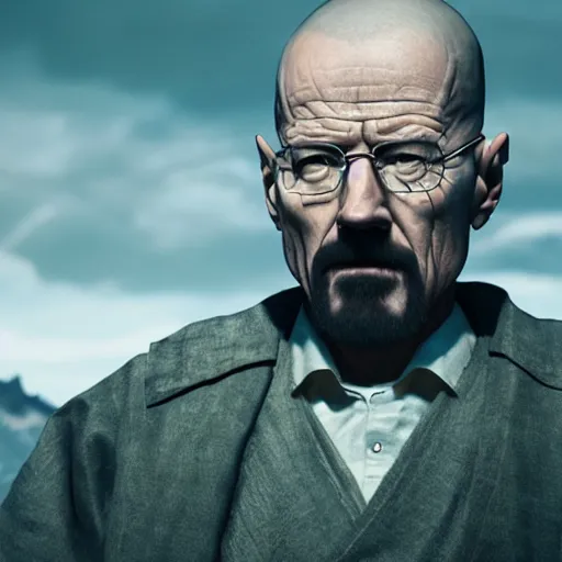 Image similar to walter white in ghost of tsushima, highly detailed, 8k, cinematic, octane render, cgi, dramatic lighting,