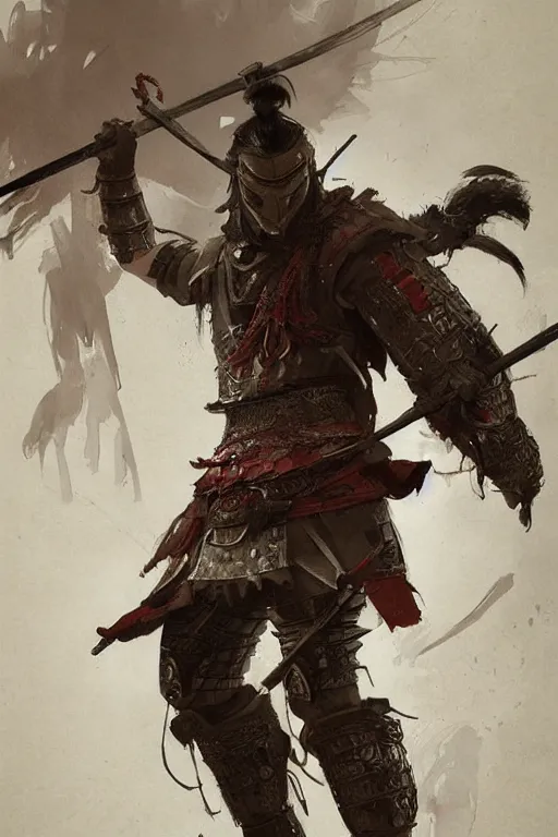 Image similar to epic samurai warrior concept arts, by greg rutkowski, intricate details, highly detailed