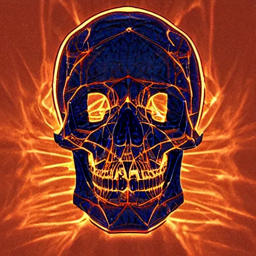 Image similar to human skull holography