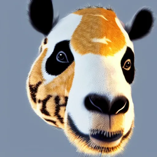 Prompt: a panda and giraffe mixture photorealistic