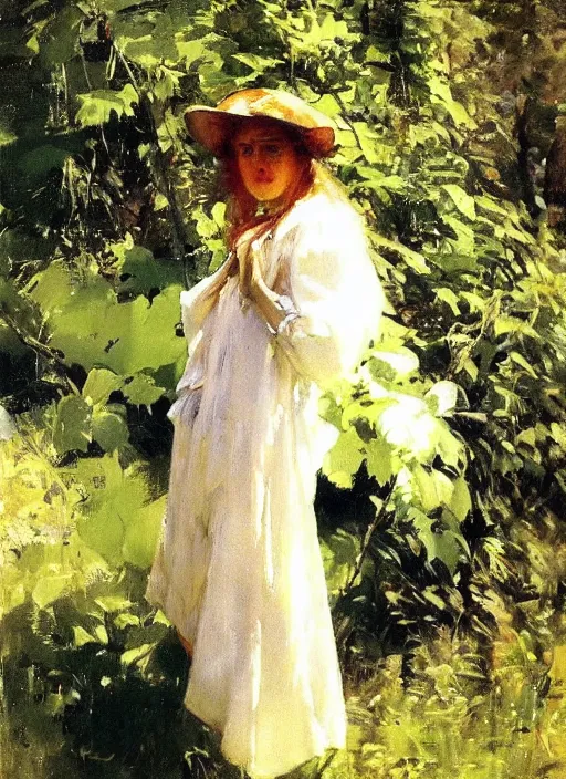 Image similar to a portrait of a character in a scenic environment by anders zorn * *