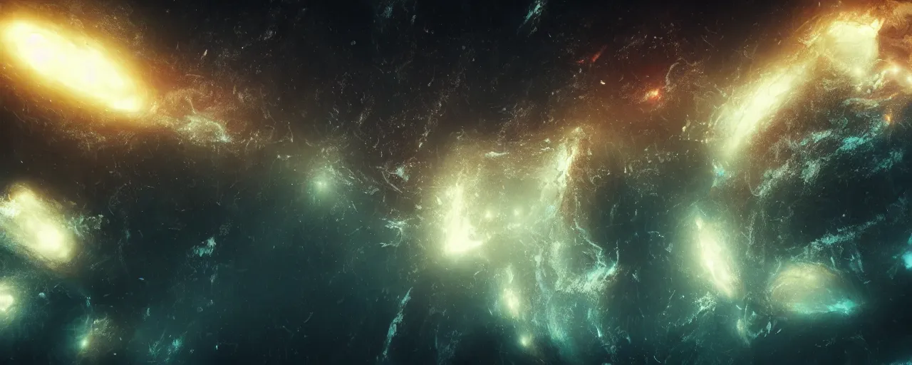 Image similar to a dark epic swirling galaxy, space scene, dark scifi, unreal engine, octane render, volumetric lighting