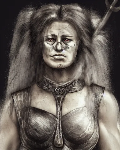 Image similar to a beautiful and strong female warrior by Raoul Vitale