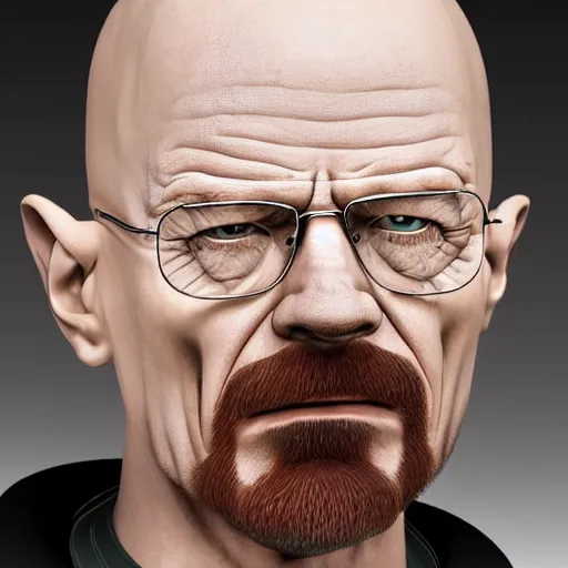 Image similar to Walter White with zoomer goofy haircut , face shot, portrait, detailed face, close-up, realistic, lifelike, studio lighting,
