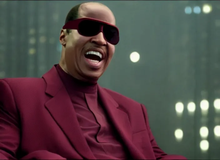 Prompt: film still of stevie wonder as matt murdock in daredevil, 8 k