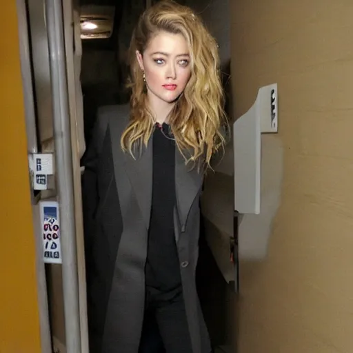 Prompt: Amber Heard in prison uniform