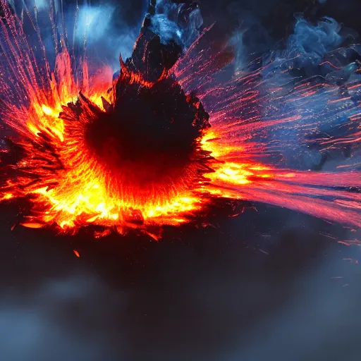 Image similar to explosion with fire, 4 k