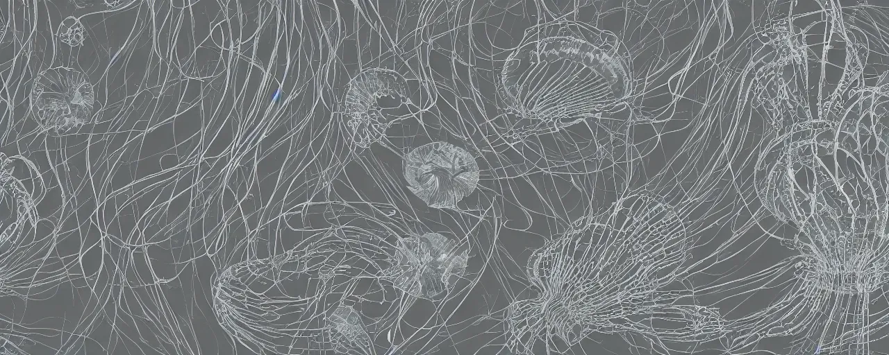 Image similar to an organic biomemetic wallpaper based on jellyfish