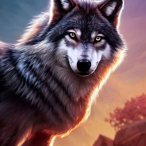 Image similar to a beautiful portrait of a cute wolf in heritage armor. intricate, epic lighting, cinematic composition, hyper realistic, 8 k resolution, unreal engine 5, by artgerm, tooth wu, dan mumford, beeple, wlop, rossdraws, james jean, marc simonetti, artstation