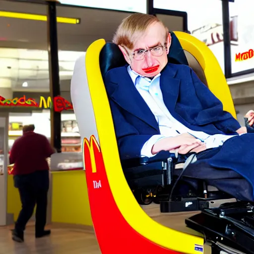 Image similar to Stephen Hawking McDonalds,