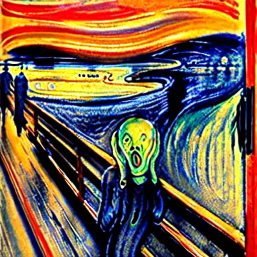 Image similar to the scream in reailistic