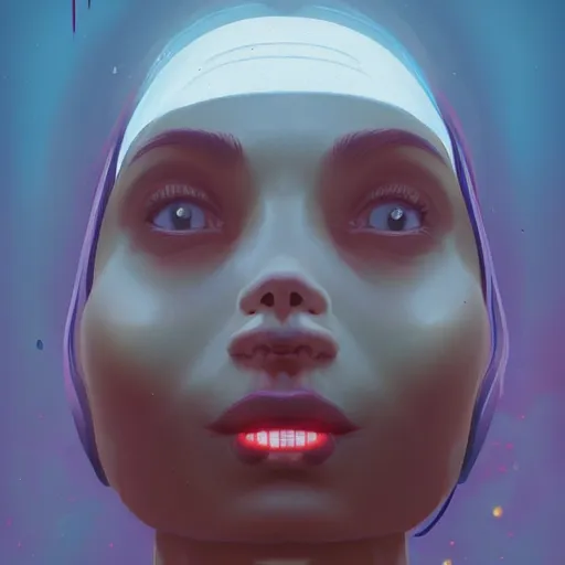 Image similar to A stunning profile of a symmetrical girl Simon Stalenhag, Trending on Artstation, 8K