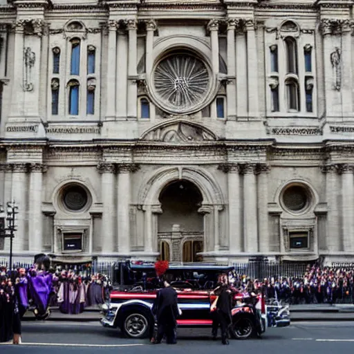 Image similar to st. paul ’ s cathedral in london, funeral procession for a minion