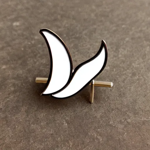 Image similar to minimalistic enamel pin of fire flame, retro design