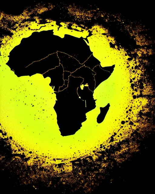 Image similar to a extremely ultra highly detailed hi - res ultra highly detailed colorful logo of africa black backround, zoom out, 8 k, high textures, ultra hyper sharp, insanely detailed and intricate, super detailed, 3 d render, 8 k hdr ultra high quality polygon digital art,