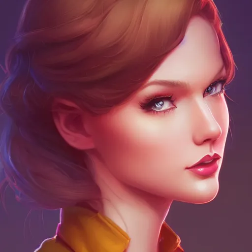 Image similar to a portrait of a beautiful april o'neil and taylor swift, art by lois van baarle and loish and ross tran and rossdraws and sam yang and samdoesarts and artgerm and saruei, digital art, highly detailed, intricate, sharp focus, trending on artstation hq, deviantart, unreal engine 5, 4 k uhd image