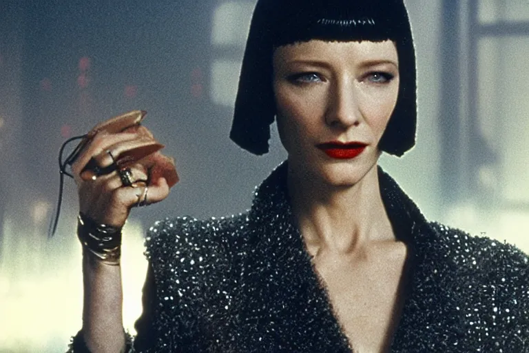 Image similar to cate blanchett in blade runner, movie still