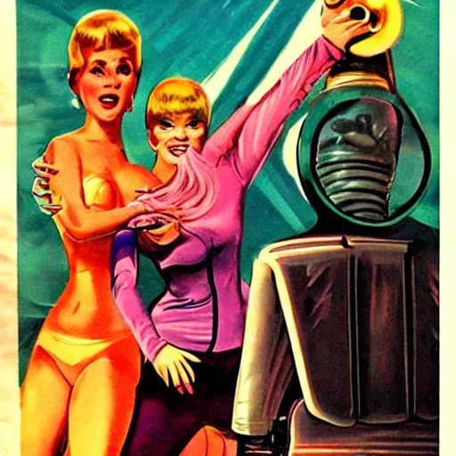 Image similar to warp in time and space, 60s pulp art