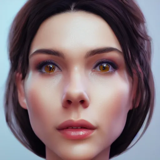 Prompt: the most beautiful woman in the world, in the style of julia razumova, beautiful, happy expression, cheery, unreal engine, octane rendering, 8 k, closeup headshot, smooth, trending on artstation, digital illustration, black hair