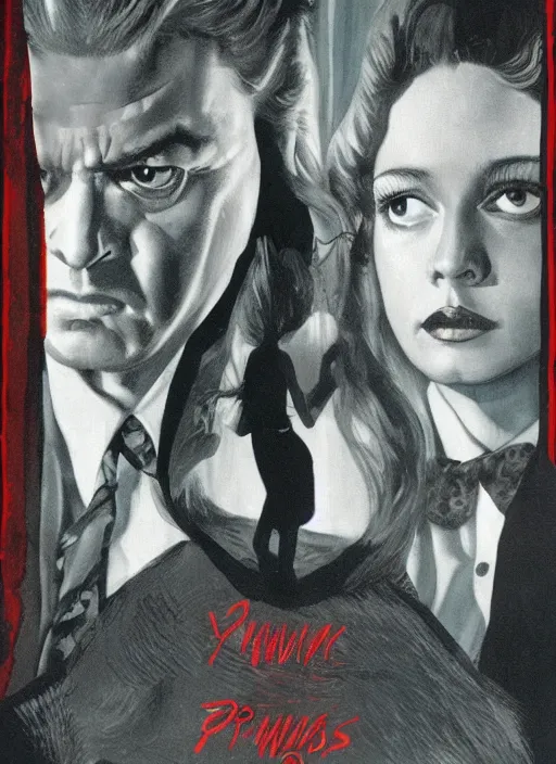 Image similar to twin peaks movie poster art by yumihiko amano