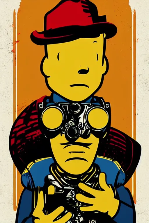 Image similar to fallout 7 6 retro futurist illustration art by butcher billy, sticker, colorful, illustration, highly detailed, simple, smooth and clean vector curves, no jagged lines, vector art, smooth andy warhol style