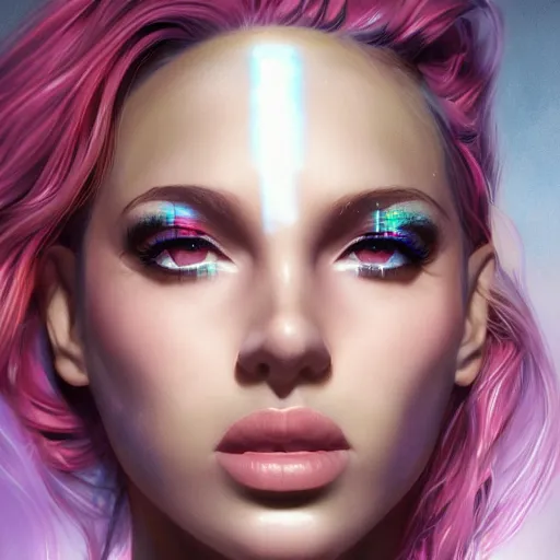 Prompt: electric woman, cute - fine - face, pretty face, oil slick hair, realistic shaded perfect face, extremely fine details, realistic shaded lighting, dynamic background, artgerm, 8 k ultra realistic, highly detailed, portraiture art by koreyba